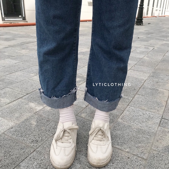 Quần jeans gấu gập