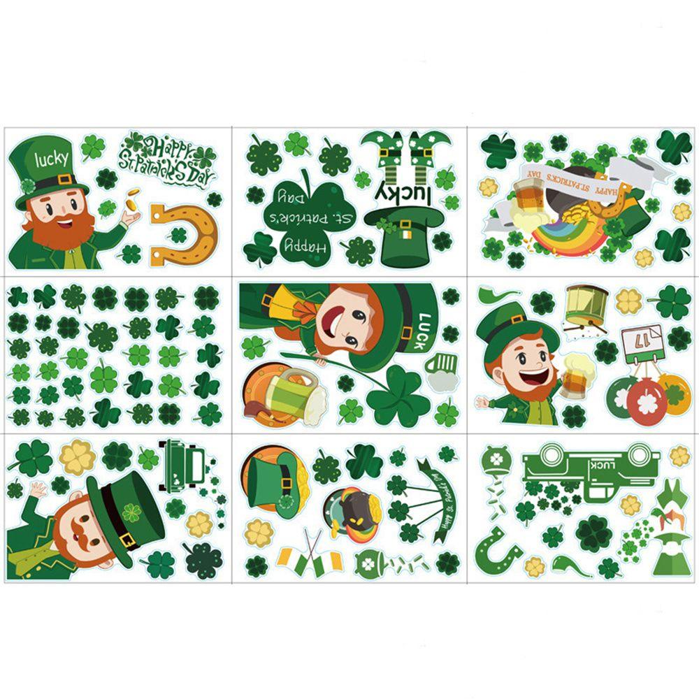Sticker Dán Tường Bằng PVC Hình Cỏ Bốn Lá May Mắn