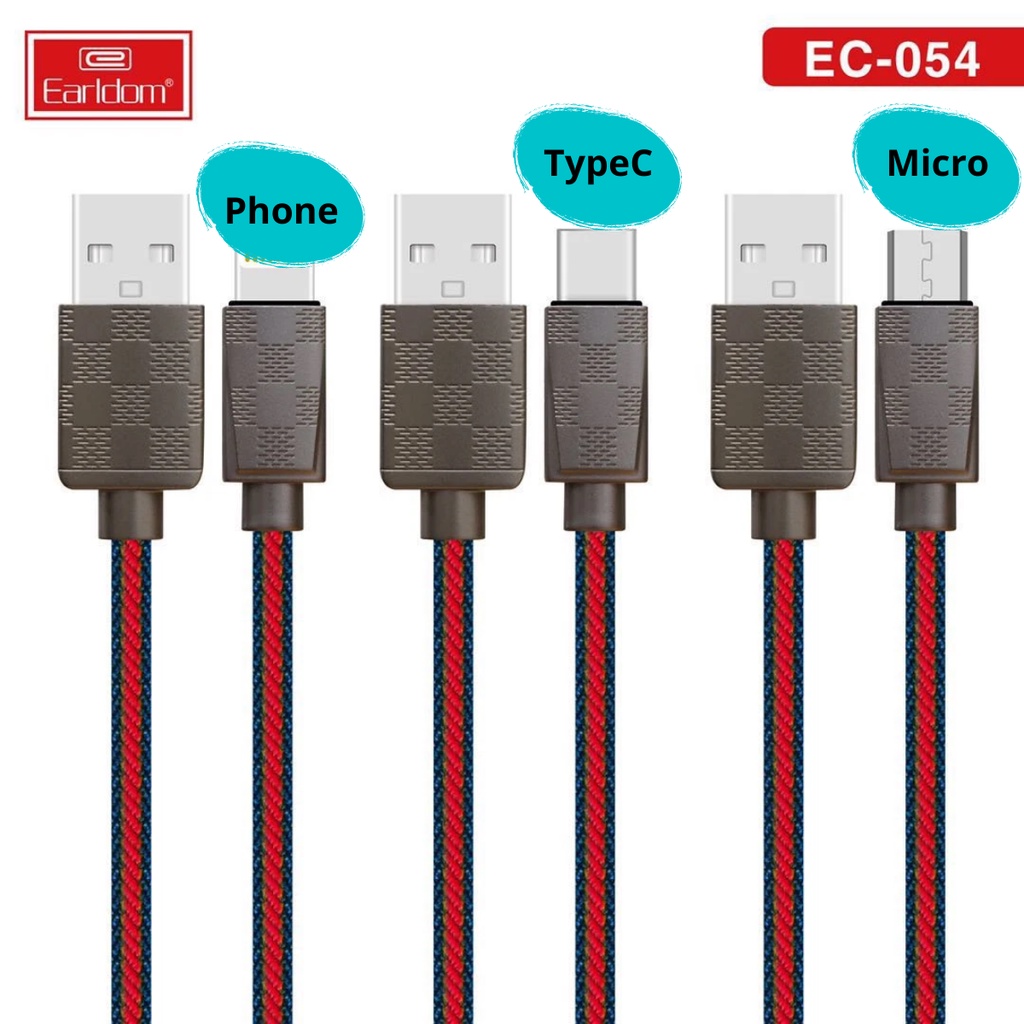 Dây Cáp Sạc Siêu Nhanh Bền Bỉ dùng cho Iphon Ipas, micro SAMSUNG Earldom 054