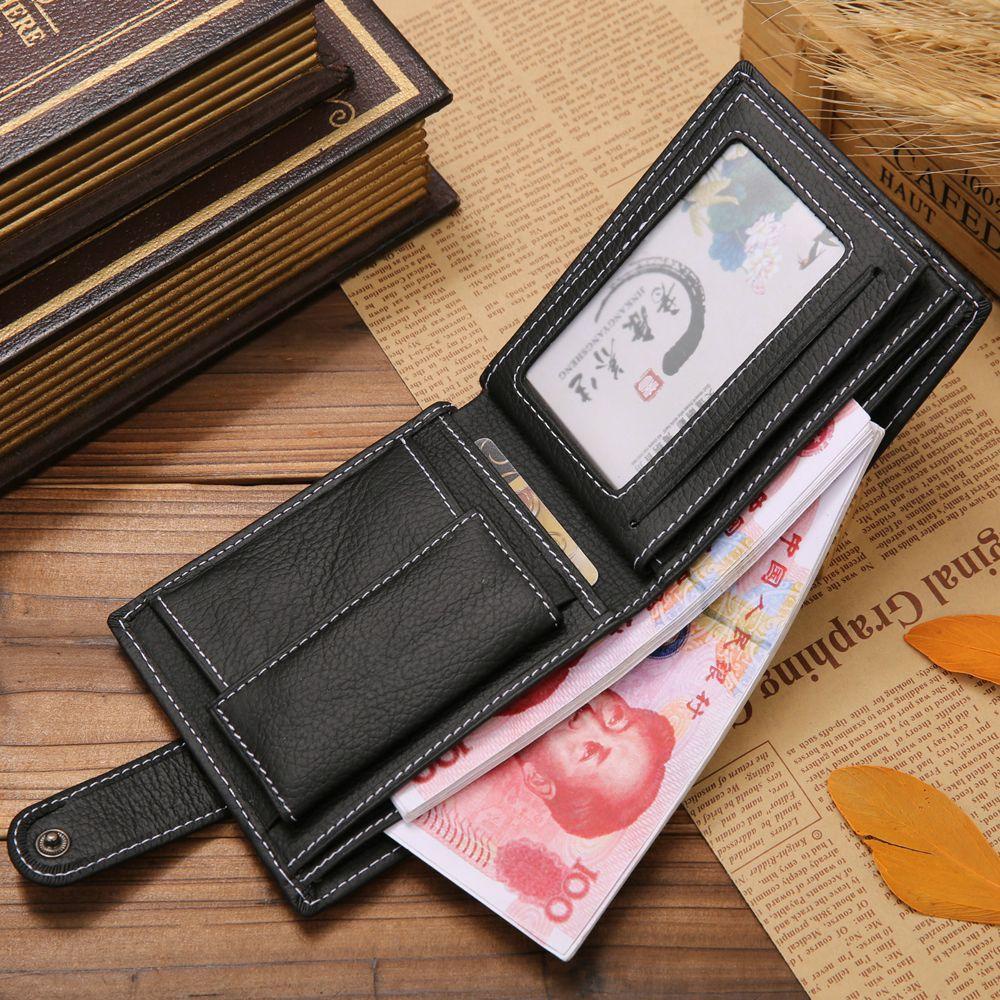 Ví Da PU Đựng Tiền Xu Nhỏ Gọn Thiết Kế Đơn Giản Thời Trang Cho Nam