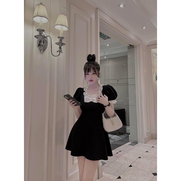 Váy Ren Phối Cổ Nơ MPB | BigBuy360 - bigbuy360.vn