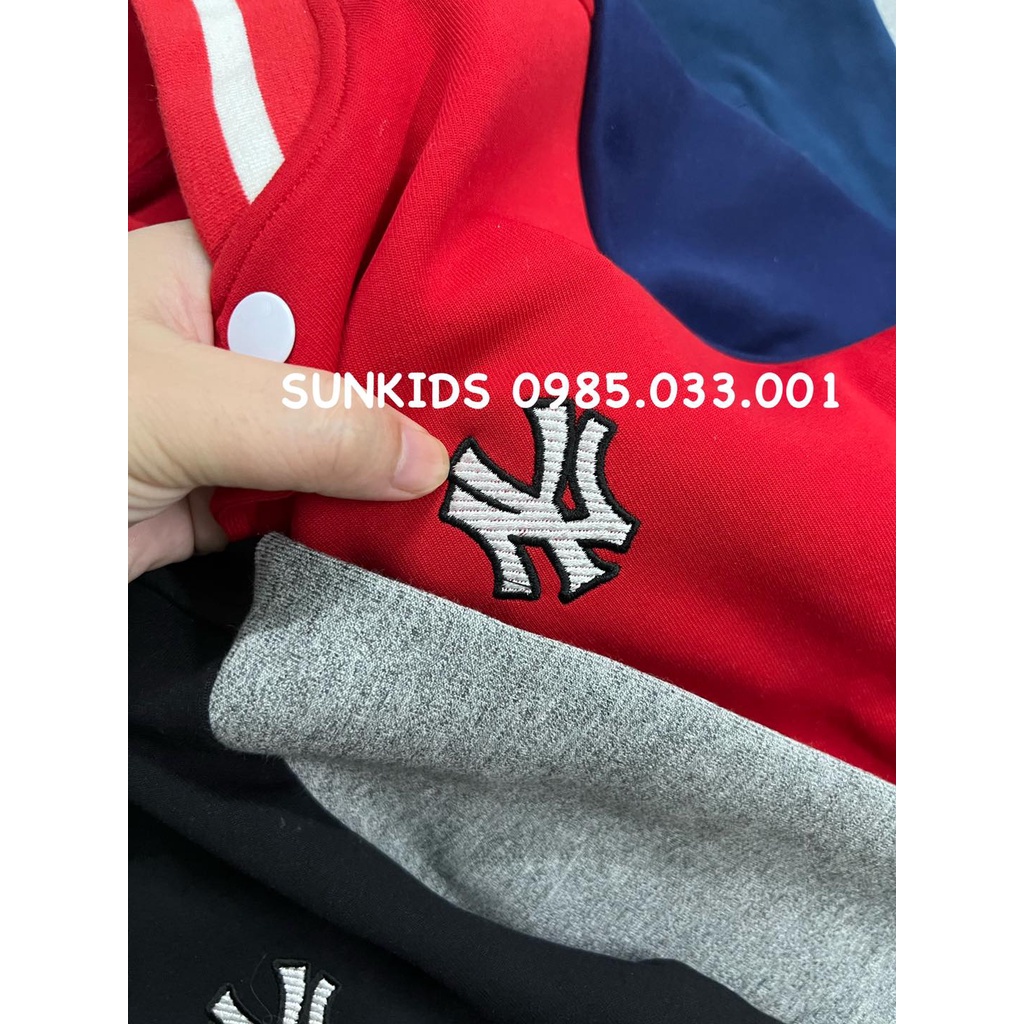 Áo thu đông bé trai bomber NY dạ cúc bấm