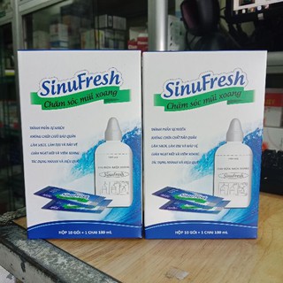 Bình rửa mũi Sinufresh 180ml kèm 10 gói muối