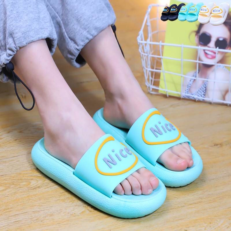 Dép đi trong nhà MS PA22041207 đế dày mềm mại chống trượt in chữ phong cách mùa hè thời trang cho nữ