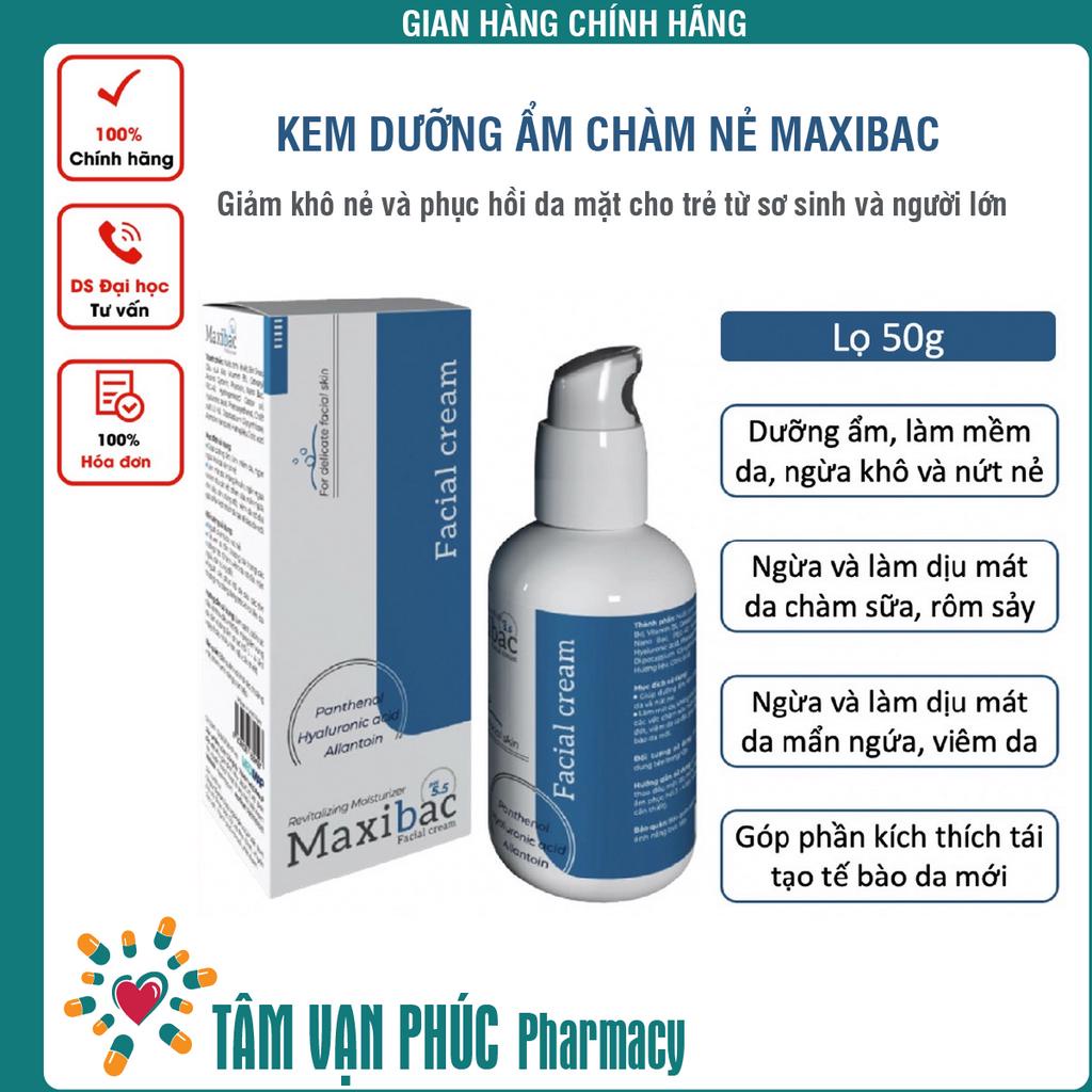 Kem Dưỡng Ẩm phục hồi da mặt Maxibac PH5.5 cấp ẩm hiệu quả nhanh chóng, không nhờn rít từ đông sang hè Facial Cream 50