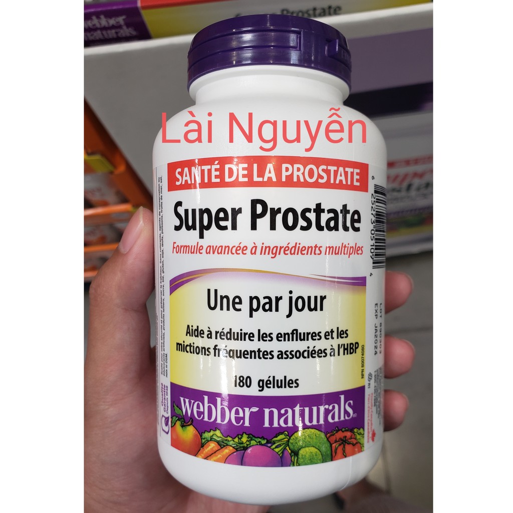 Hỗ trợ phòng ngừa và giảm viêm tuyến tiền liệt Super Prostate Webber Natural 180 Viên mềm