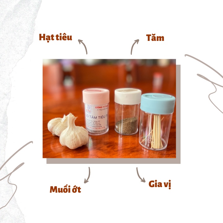 Lọ đựng tăm, tiêu cao cấp nhựa Việt Nhật 2972  thiết kế nhỏ gọn, đẹp mắt, tiện lợi br01637
