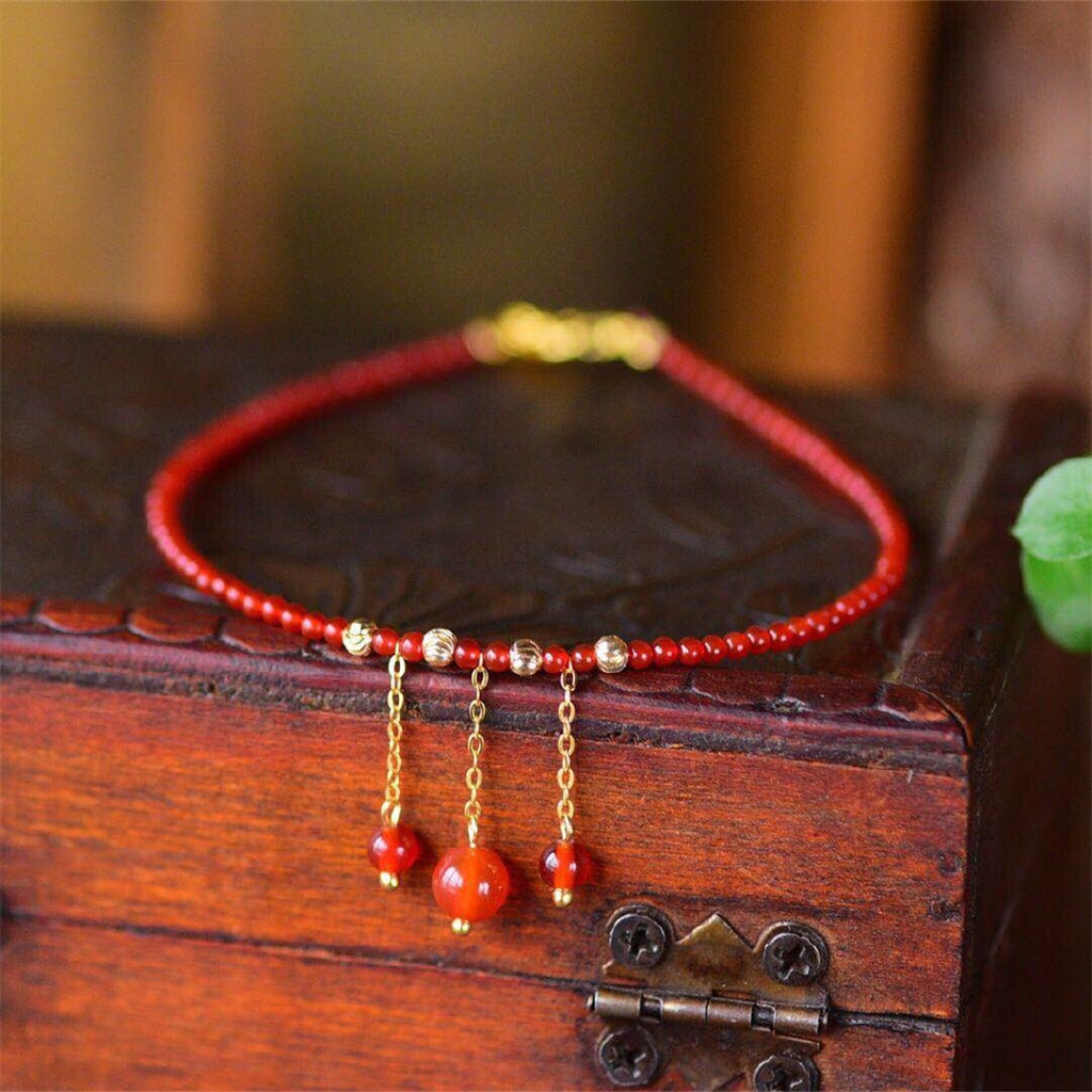 Lắc Chân Đính Đá Mã Não Đỏ Tự Nhiên Thời Trang | BigBuy360 - bigbuy360.vn