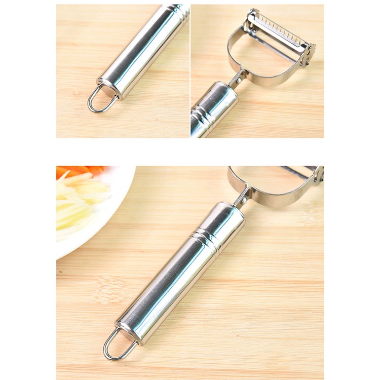 Dao Bào Sợi Rau Củ Quả Bằng Inox Siêu Bén, Dụng Cụ Nạo Củ Quả 2 Đầu Đa Năng