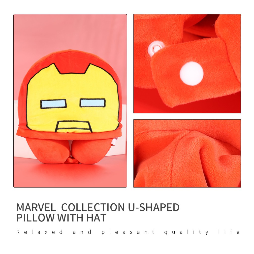 [Mã LIFEMALLCP3 giảm 12% đơn 99K] Gối U kèm mũ MARVEL(Iron Man) Miniso