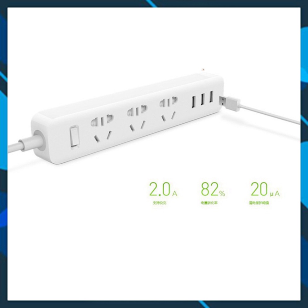 SALE KỊCH SÀN Ổ điện 2A sạc nhanh Xiaomi Mi Power Strip+Giắc cắm điện chuyển đổi ổ 3 chấu thành 3 chấu BH 6 tháng GIÁ TỐ