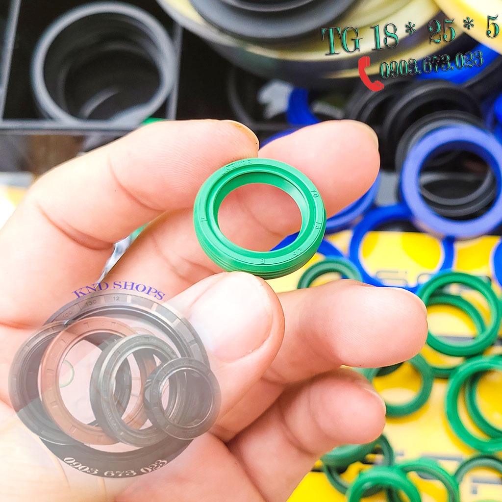 Phốt chặn dầu  và chặn bụi trục cơ máy rửa xe mini TG 18*25 , phụ tùng xe máy và máy bơm nước | KND Shops