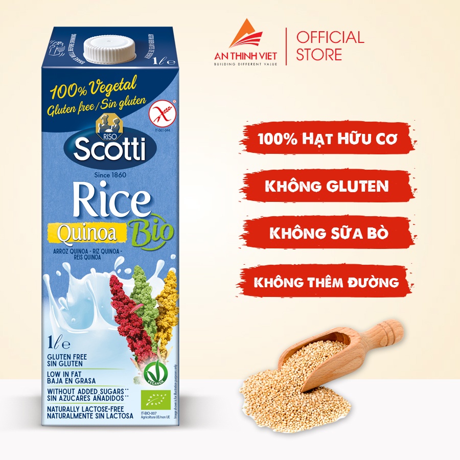 Sữa Gạo và Diêm Mạch Hữu Cơ Riso Scotti - ORGANIC Bio Rice Quinoa Drink - 1L