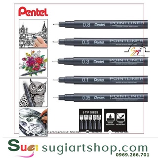 Bút line Pentel, Bút đi nét Pentel, Pentel PointLiner sản xuất tại Nhật