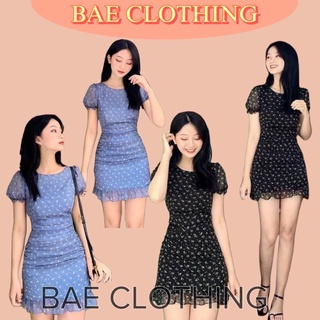 Đầm Xinh COCO DRESS thiết kế xếp li phần thân chất voan kèm lớp lót dày dặn hoan tiết hoa nhí
