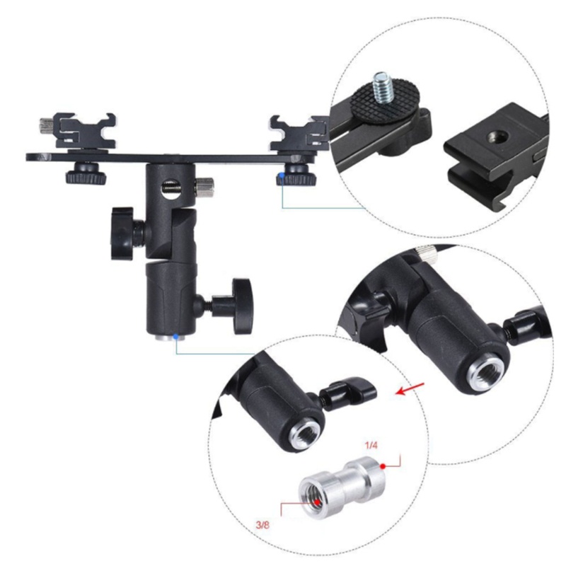 Giá Đỡ Đèn Flash 2 Chân 1 / 4 '' 3 / 8 '' Chuyên Dụng Cho Máy Ảnh DSLR