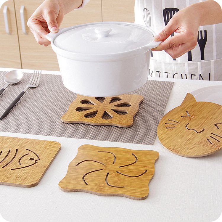 Đế Gỗ Lót Nồi Xoong, Chén Bát, Lót Ly Cốc Cách Nhiệt