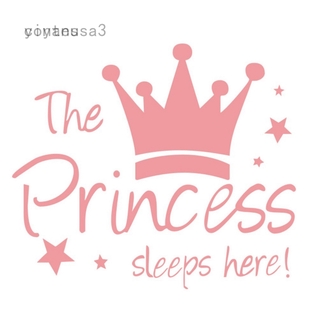 Sticker Dán Tường Họa Tiết Hình Vương Miện Màu Hồng Dùng Trang Trí Phòng Bé Gái