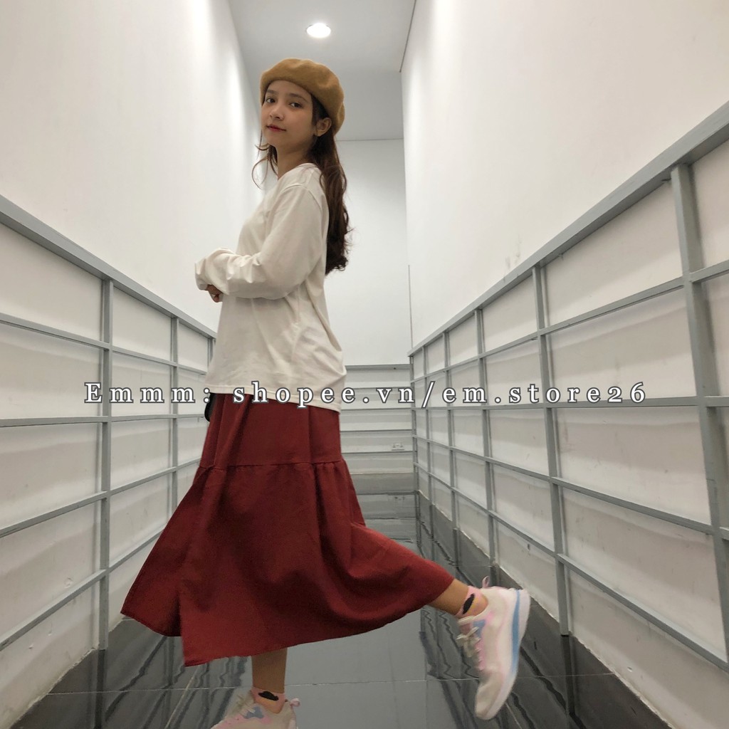 Chân váy cotton xẻ tà, hàng Quảng Châu, Freesize (Ảnh thật tự chụp) | BigBuy360 - bigbuy360.vn