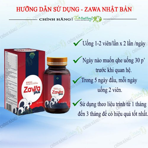 Zawa Plus Viên Uống Tăng Cường Sinh Lí Nam Chính Hãng TẶNG KÈM BCS - hộp 24 viên | BigBuy360 - bigbuy360.vn