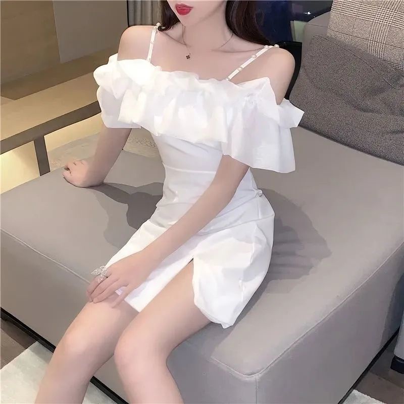 Đầm body bẹt vai có dây thời trang nữ gợi cảm