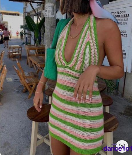 Đầm Đi Biển Cổ V Hở Lưng Quyến Rũ Cho Nữ