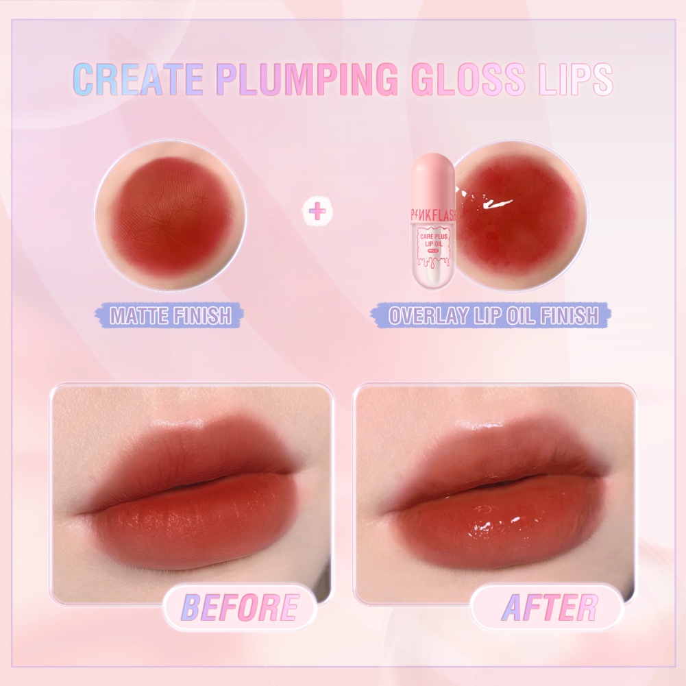 Set 2 Son Dưỡng Môi Cấp Ẩm Chống Nếp Nhăn Không Thấm Nước PINKFLASH