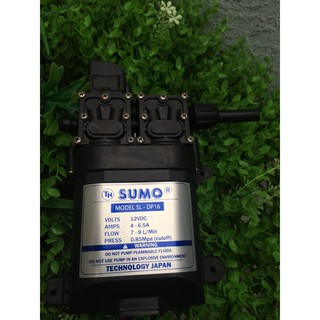 Máy bơm đôi SUMO tăng áp lực nước mini 12V 120W Lưu lượng 9L/phút,tặng kèm ren 17mm và nối 12 ra 8