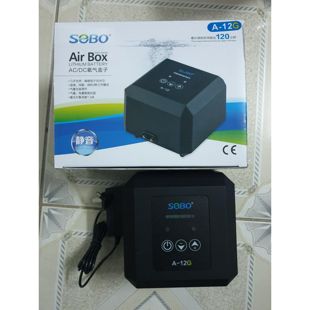 Oxy Tích Điện Siêu Êm 2 Vòi Sobo A-12G  - Máy Sủi Oxy Cho Bể Cá