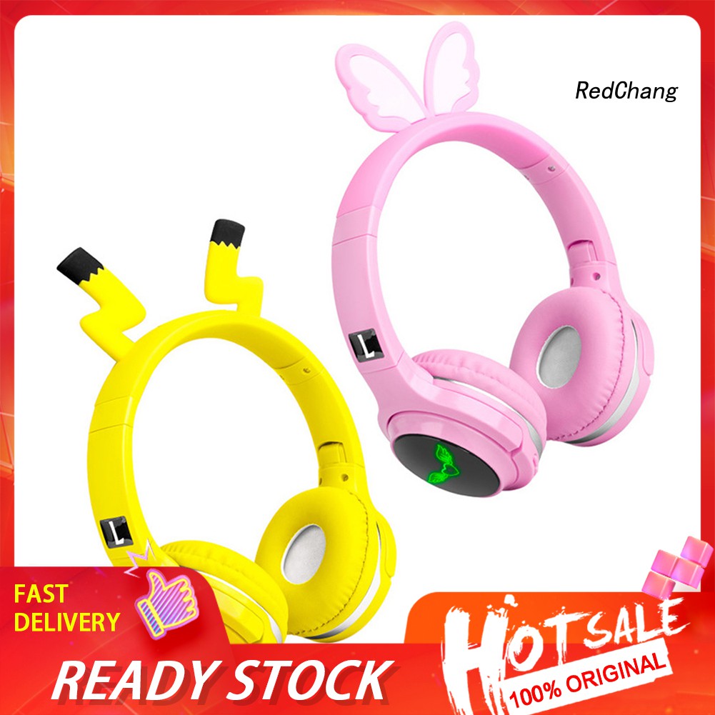 Tai Nghe Bluetooth Không Dây Hình Pikachu Dạ Quang