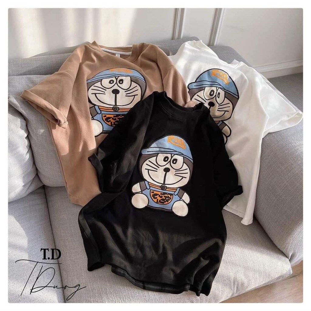 Áo Thun Tay Lỡ Nam Nữ Unisex ❤Áo Phông Cộc  In Hình Doremon Đáng Yêu- Zadola fashon