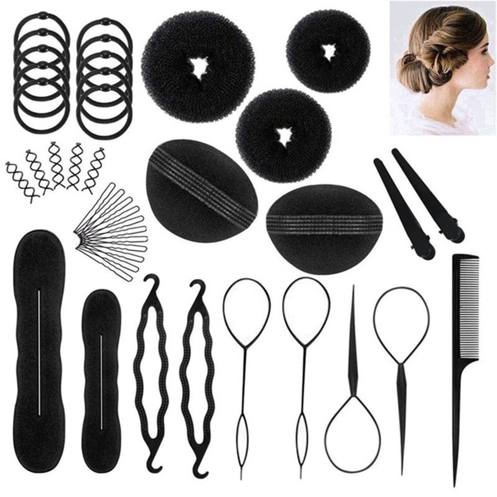 Set 71 dụng cụ tạo kiểu tóc búi/bên/cột đuôi ngựa tiện lợi dễ sử dụng cho nữ