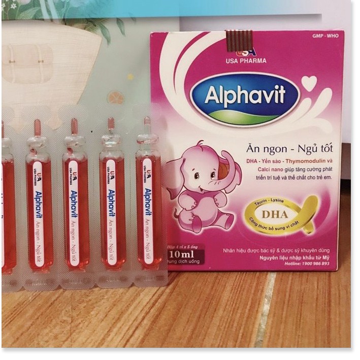 Alphavit bé ăn ngon ngủ tốt bé thông minh ,tăng cường miễn dịch cho bé hộp 20 ống, sản phẩm có nguồn gốc xuất xứ rõ ràn