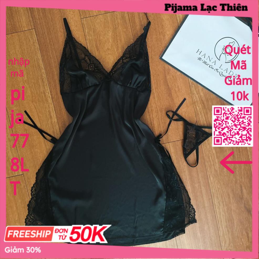 Váy Ngủ Sexy Gợi Cả, Đầm Ngủ 2 Dây Phối Ren Xẻ Tà Chất Lụa Cao Cấp Quyến Rủ, Gợi Cảm | BigBuy360 - bigbuy360.vn