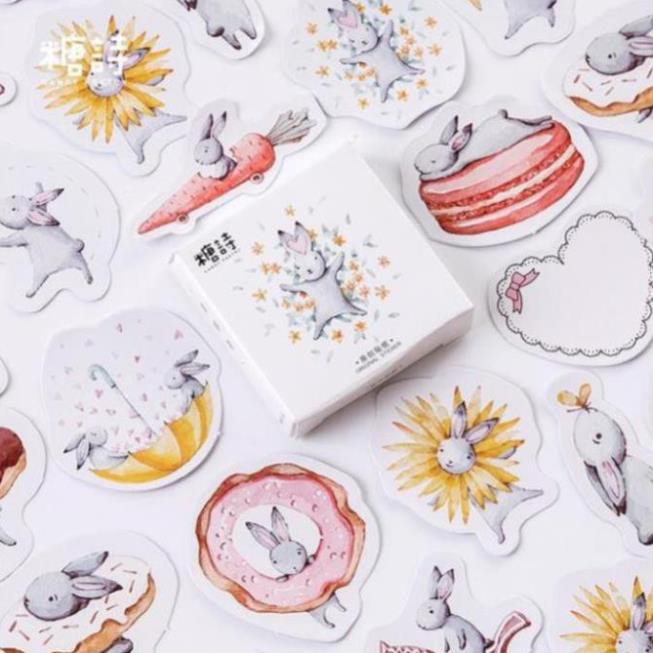 Bộ 45 Sticker Thỏ Cà Rốt E77