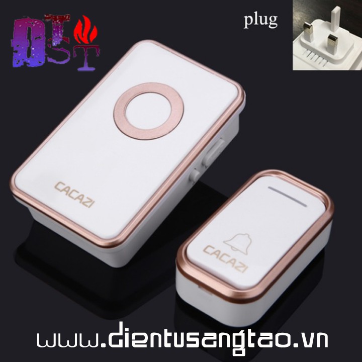 ✅ [RẺ NHẤT VIỆT NAM] ⚡ Chuông cửa không dây 38 bản nhạc chống thấm nước Cacazi V018F