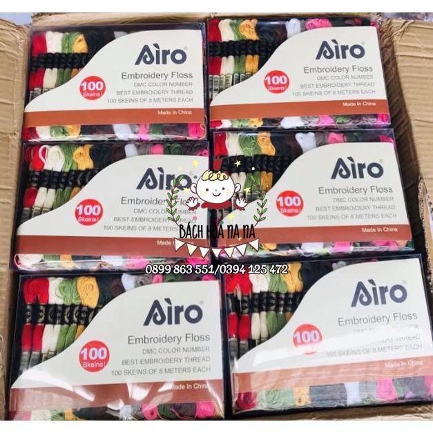 Set 10 Tép chỉ thêu Airo Cherish chất lượng cao - Kit tập thêu Tranh Thêu tay Decor - Bách hóa Na na