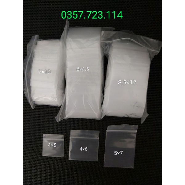 100g túi zip chỉ trắng chọn size