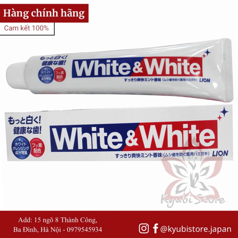 [Nhật nội địa] Kem đánh răng làm trắng sáng White & White Lion Nhật Bản 150g