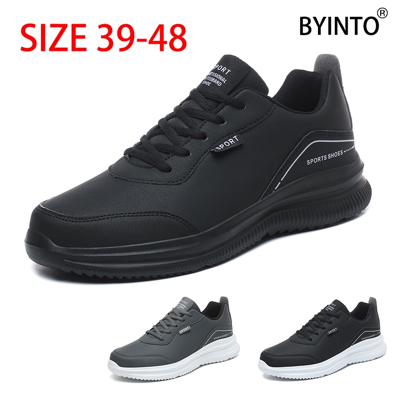Giày Thể Thao Da Siêu Nhẹ Chống Sốc Chống Thấm Nước Size Lớn 39-48 Cho Nam Tập Chạy Bộ / Tennis