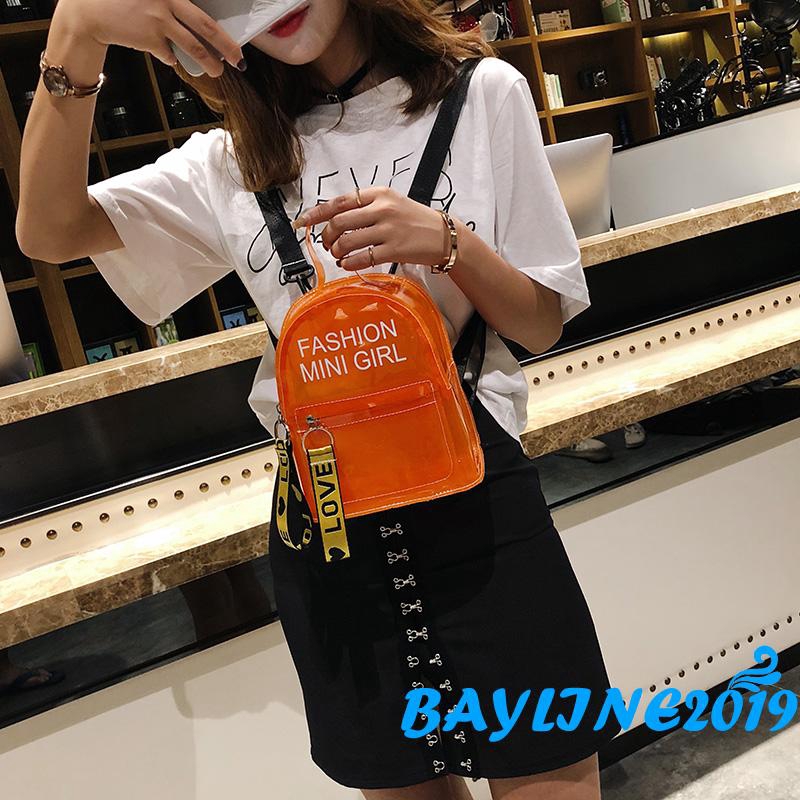 Ba lô mini bằng nhựa PVC thời trang cho nữ