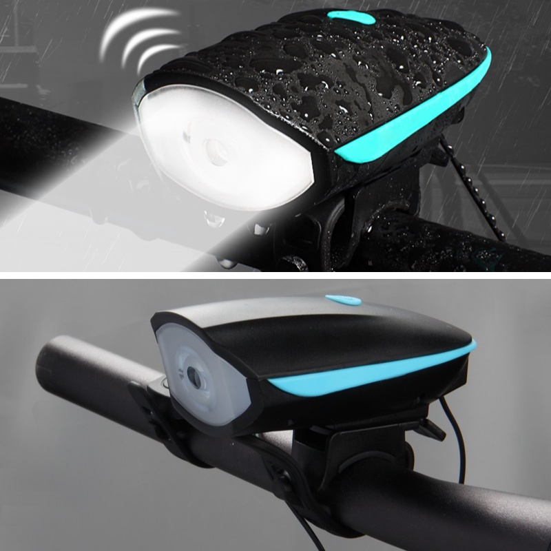 Đèn Chuông Xe Đạp, Đèn Led Xe Đạp Chống Nước Còi To Nhiều Độ Sáng - KÈM ĐÈN HẬU Có Sạc Pin