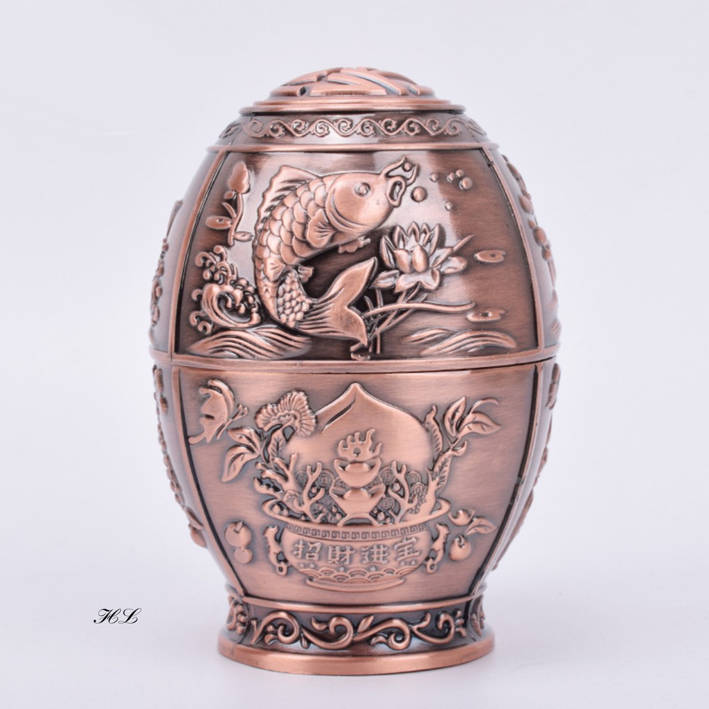 Lọ đựng tăm hình cá chép hợp kim đồng