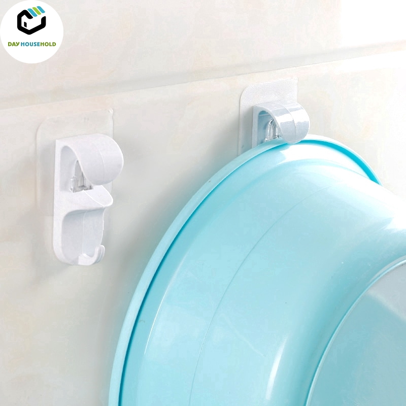 Móc treo thau/ khăn hít tường tiện lợi cho cửa/ phòng tắm/nhà bếp