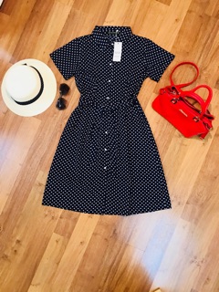 Váy chấm bi - lụa Hàn