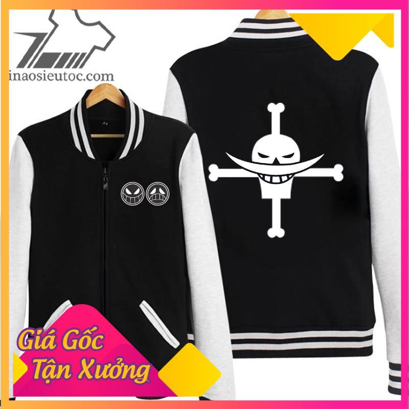 🔥sale sốc🔥 [SIÊU RẺ] Áo khoác bóng chày Râu Trắng One Piece  đẹp giá rẻ chất lượng