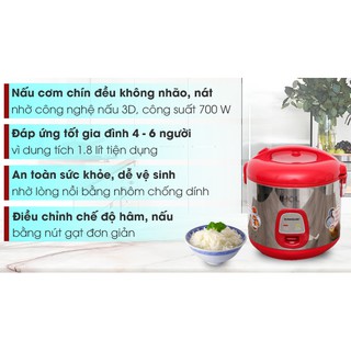 Nồi cơm điện Sunhouse SHD 18S - 1.8 lít