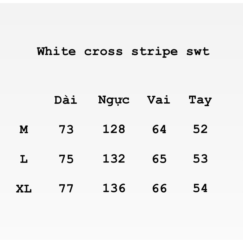 Áo len unisex White Cross Stripe Longline swt