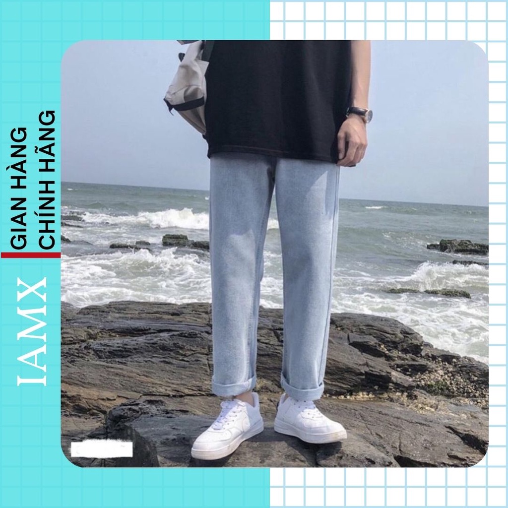 Quần jean Baggy nam ống suông, quần bò nam Hàn Quốc hot trend 2022
