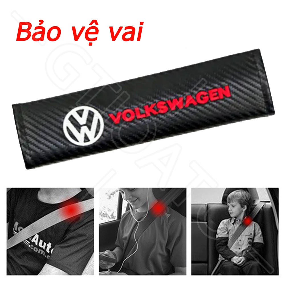 GTIOATO Sợi Carbon DâY Đai An ToàN Ô Tô CàI DâY An ToàN Ô Tô BọC DâY An ToàN Xe HơI Phụ KiệN Ô Tô Trang Trí Oto Phụ KiệN BêN Trong Ô Tô Cho Volkswagen Tiguan Beetle Polo Teramont Scirocco Santana Passat Jetta TCross Touareg